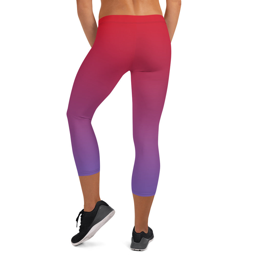 Magenta Aurora FLAKOUT Sport Women's Capri Leggings - FLAKOUT