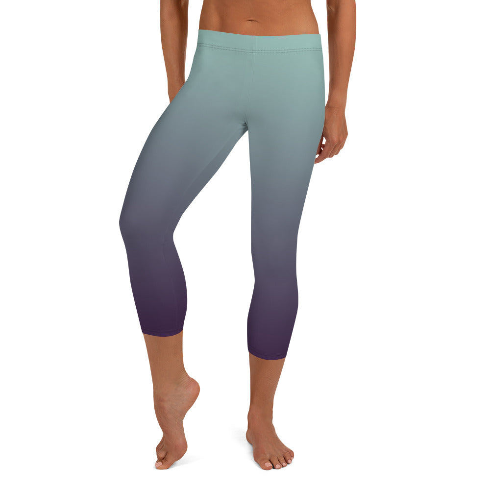 Aqua Nocturne Women's Capri Leggings - FLAKOUT