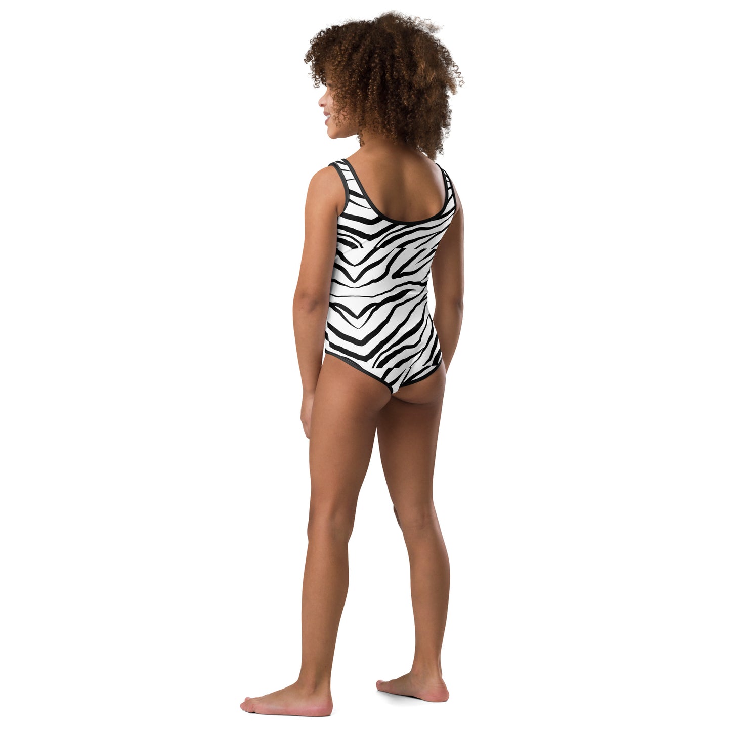 Striped Zebra Vibrance Girl's Swimsuit - FLAKOUT