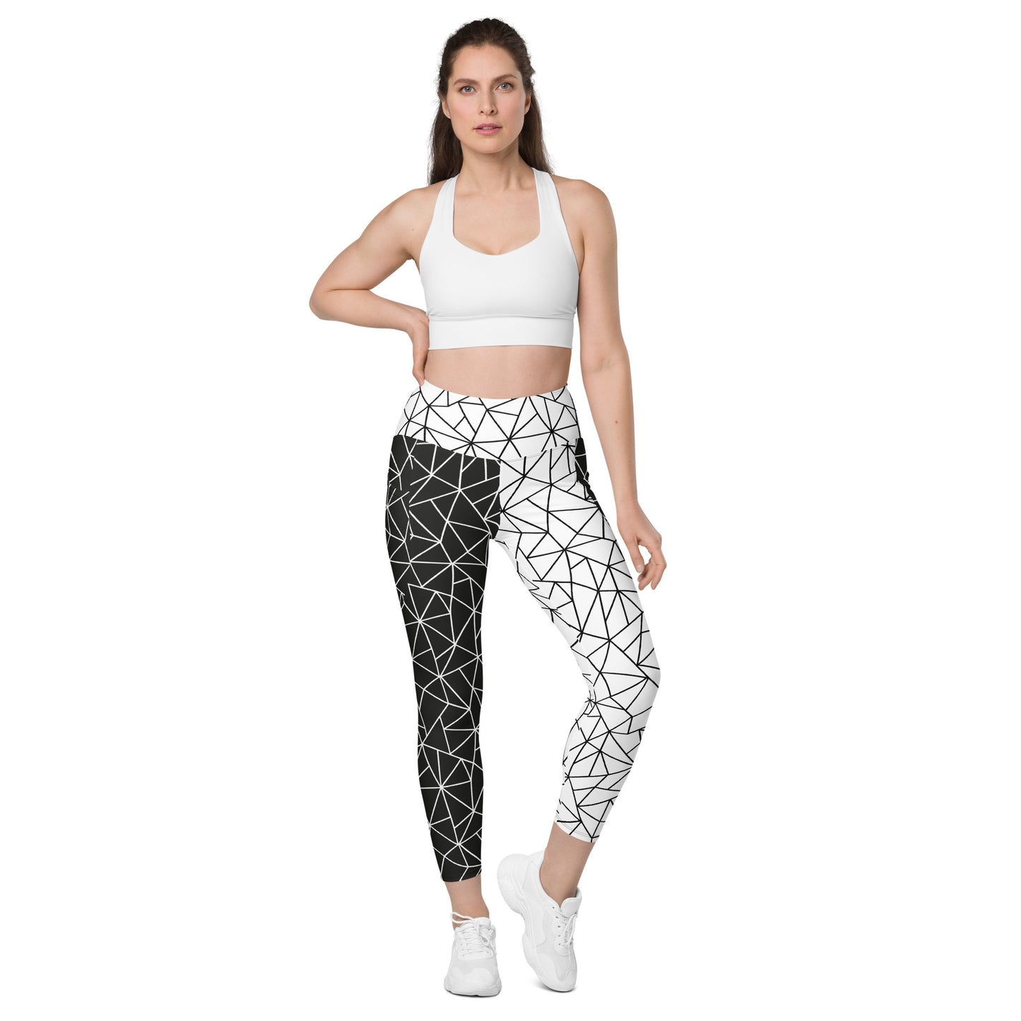 Angular Allure Women's Double Color Leggings With Pockets - FLAKOUT