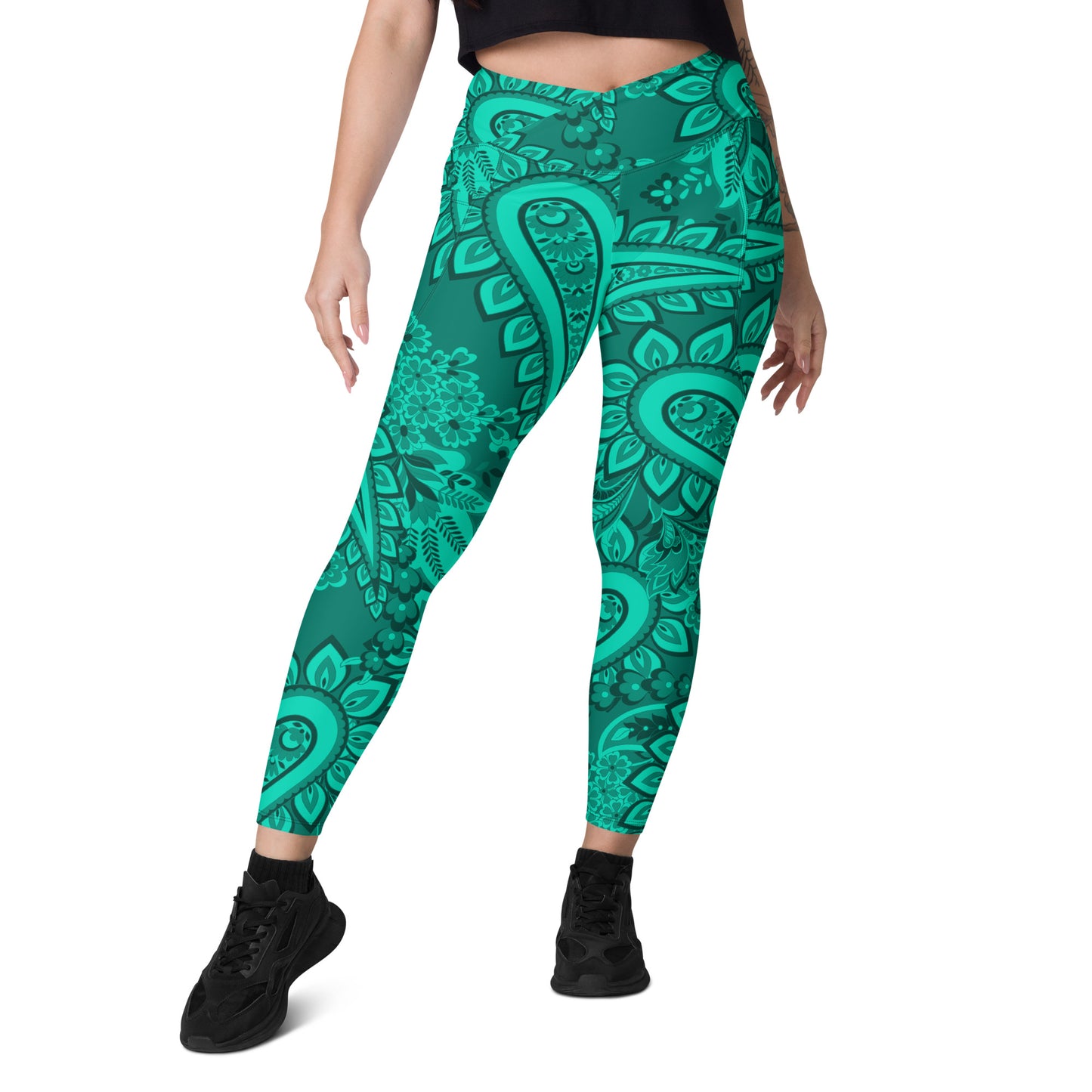 Infinite Quasar Women's Recycled Crossover Leggings With Pockets - FLAKOUT