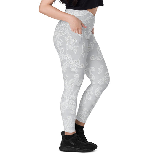 Fabric Sigils Women's Recycled Crossover Leggings With Pockets - FLAKOUT