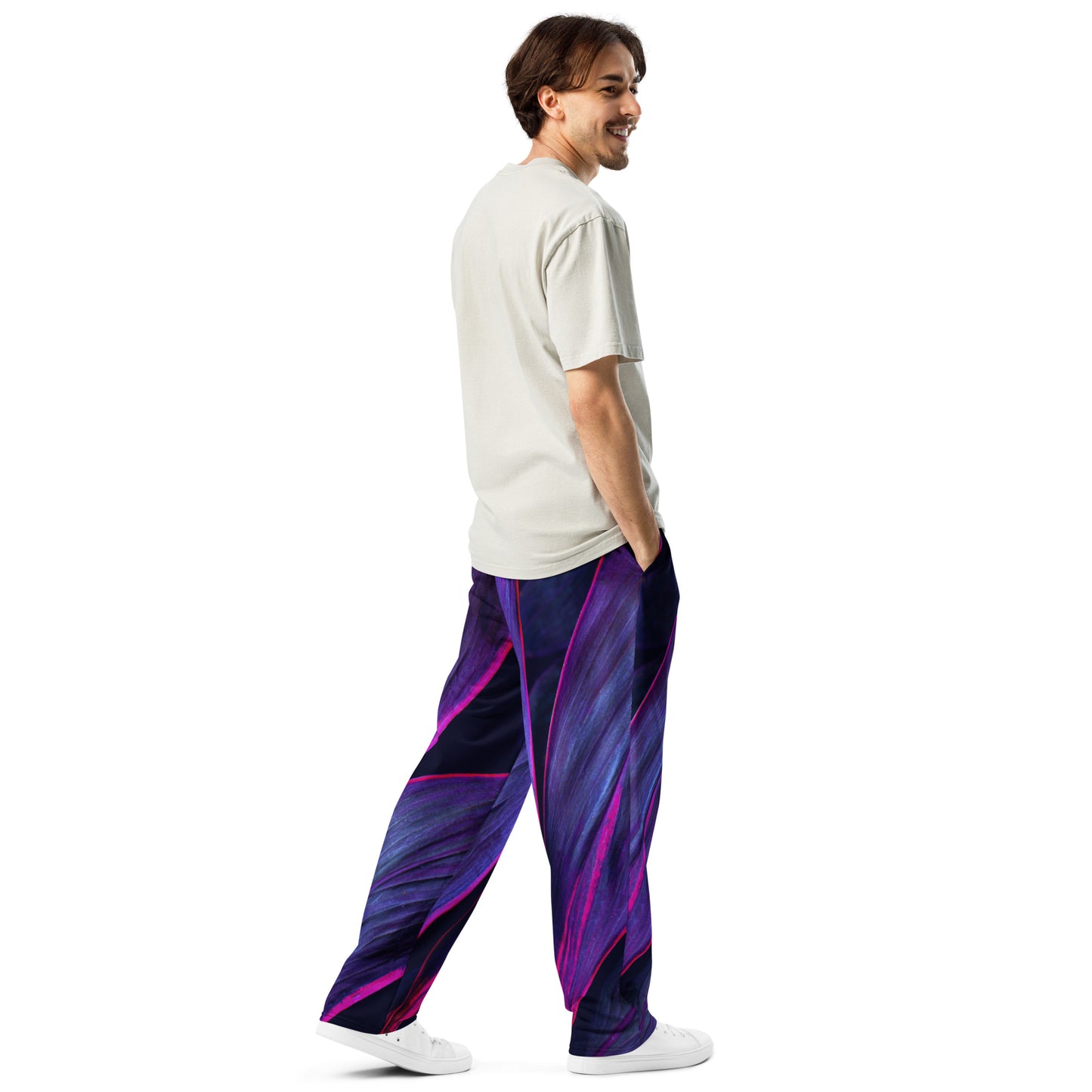 Blue Inferno Unisex Wide-leg Recycled Joggers - FLAKOUT