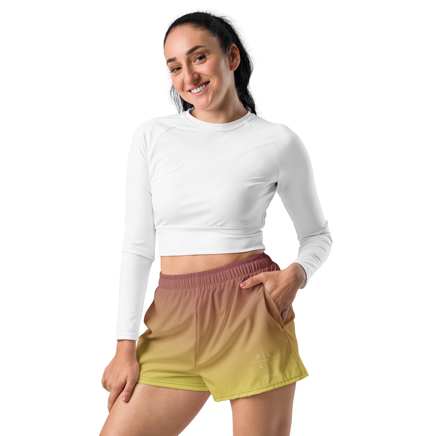 FLAKOUT Sport Golden Raspberry Women’s Recycled Athletic Shorts - FLAKOUT