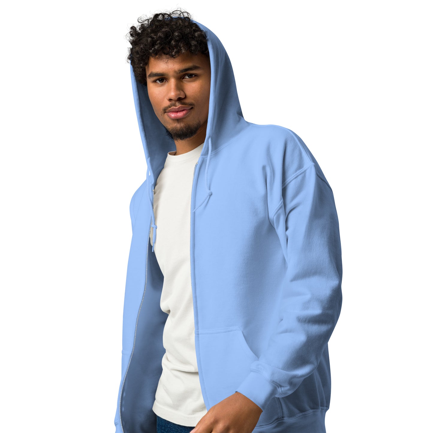 Streetwise Urbanity Heavy Harmony Fusion Zip Hoodie - Carolina Blue - FLAKOUT