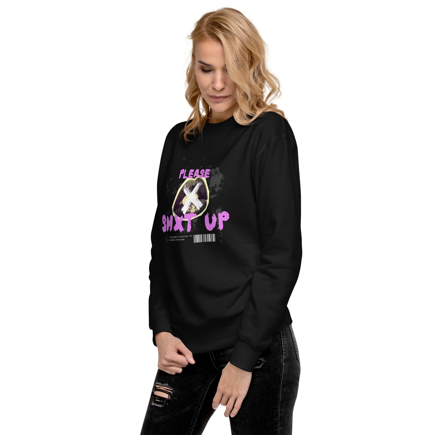 Please Shxt Up Unisex Fleece Sweatshirt - FLAKOUT