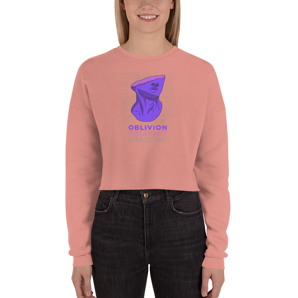 Violet Veil Of Oblivion Women's Crop Sweatshirt - Mauve - FLAKOUT