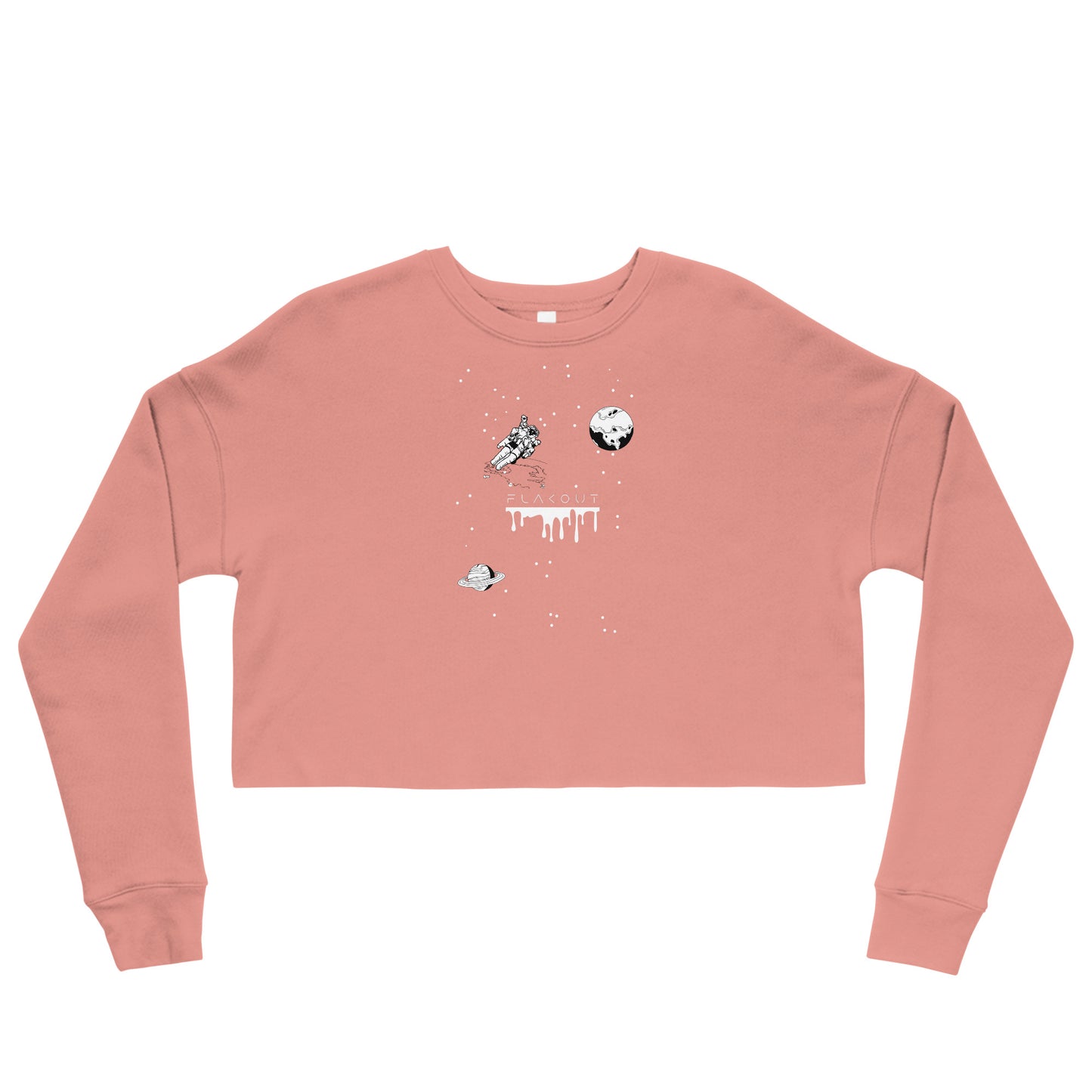 Astronaut Women's Crop Sweatshirt - Mauve - FLAKOUT