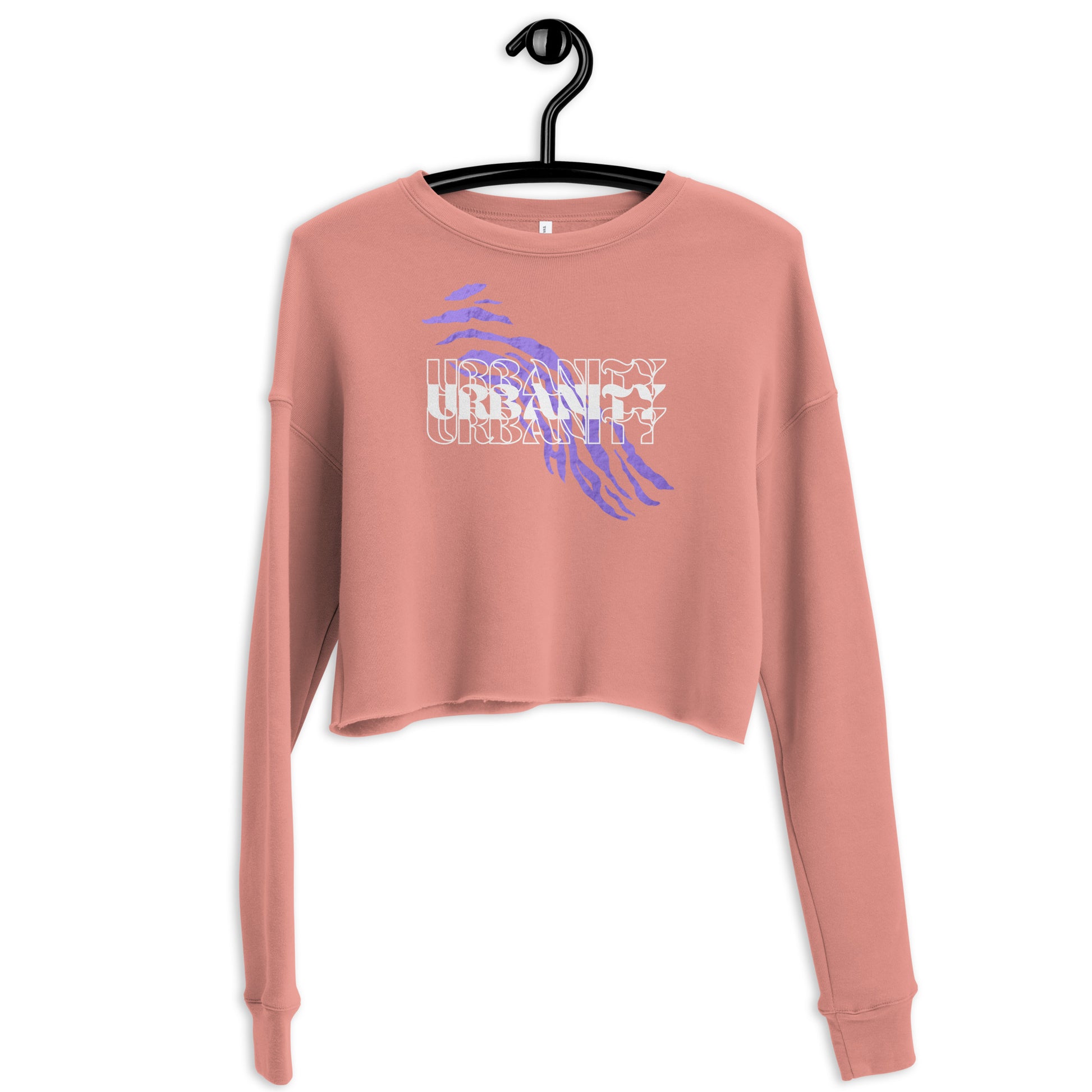 Streetwise Urbanity Women's Crop Sweatshirt - Mauve - FLAKOUT