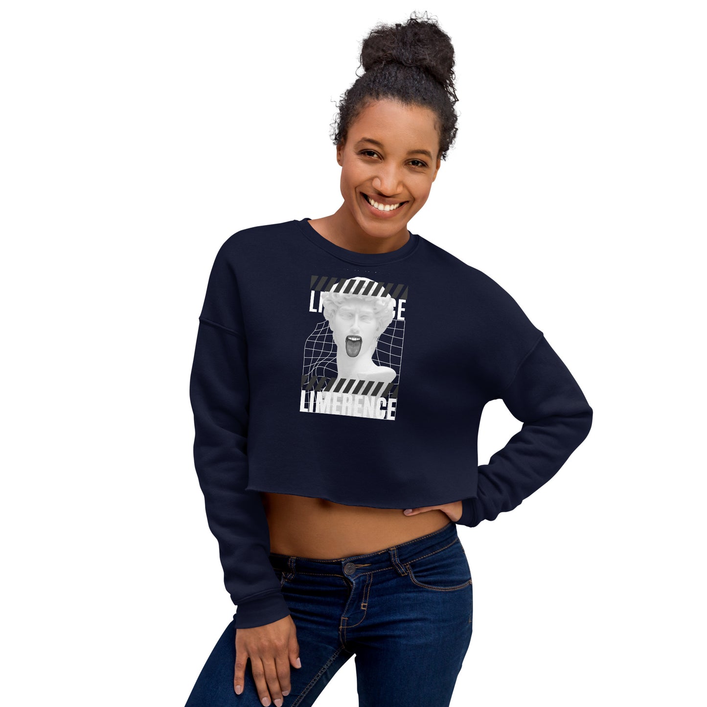 Limerence Women's Crop Sweatshirt - Navy - FLAKOUT