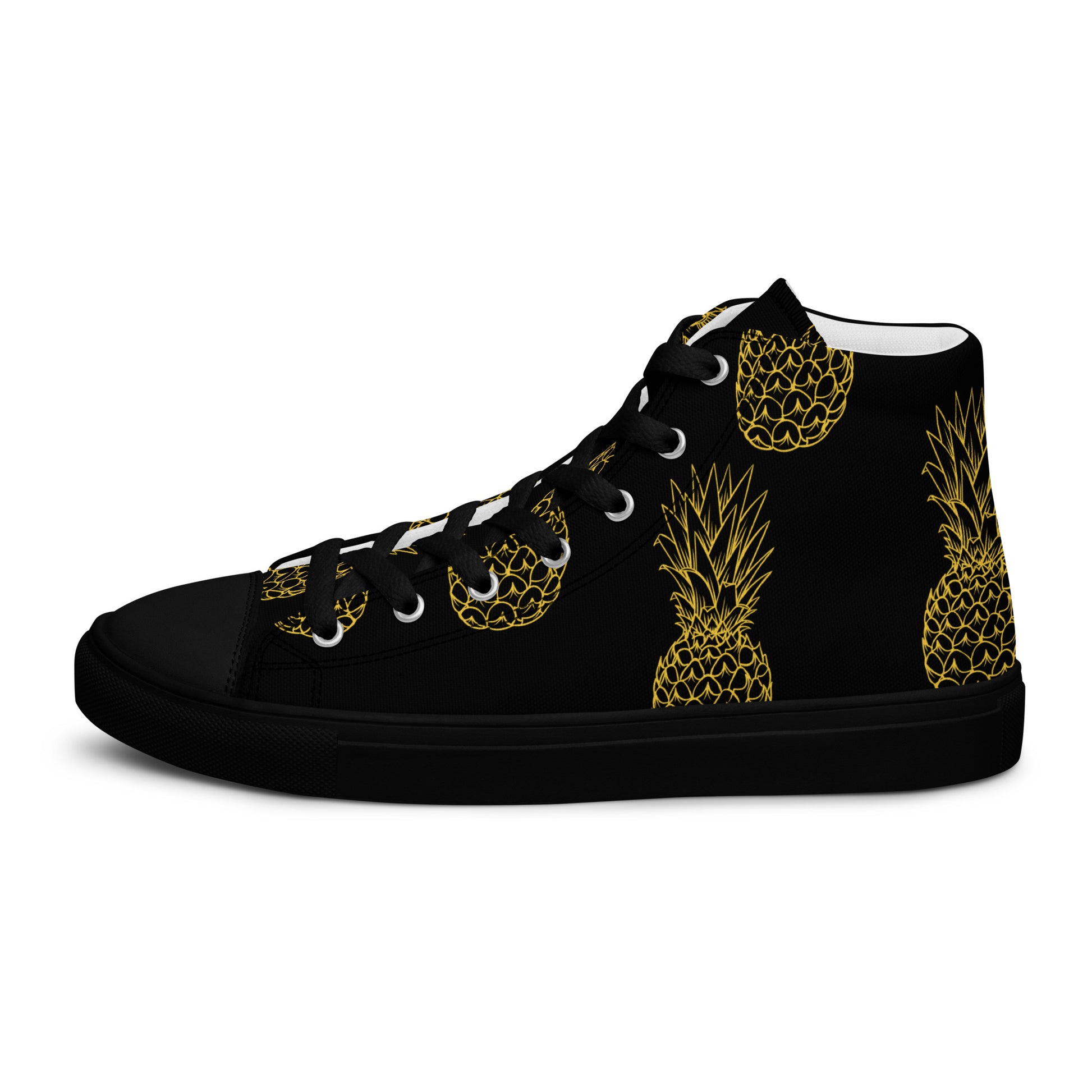 Pineapple Bliss Women's High Top Canvas Shoes - FLAKOUT