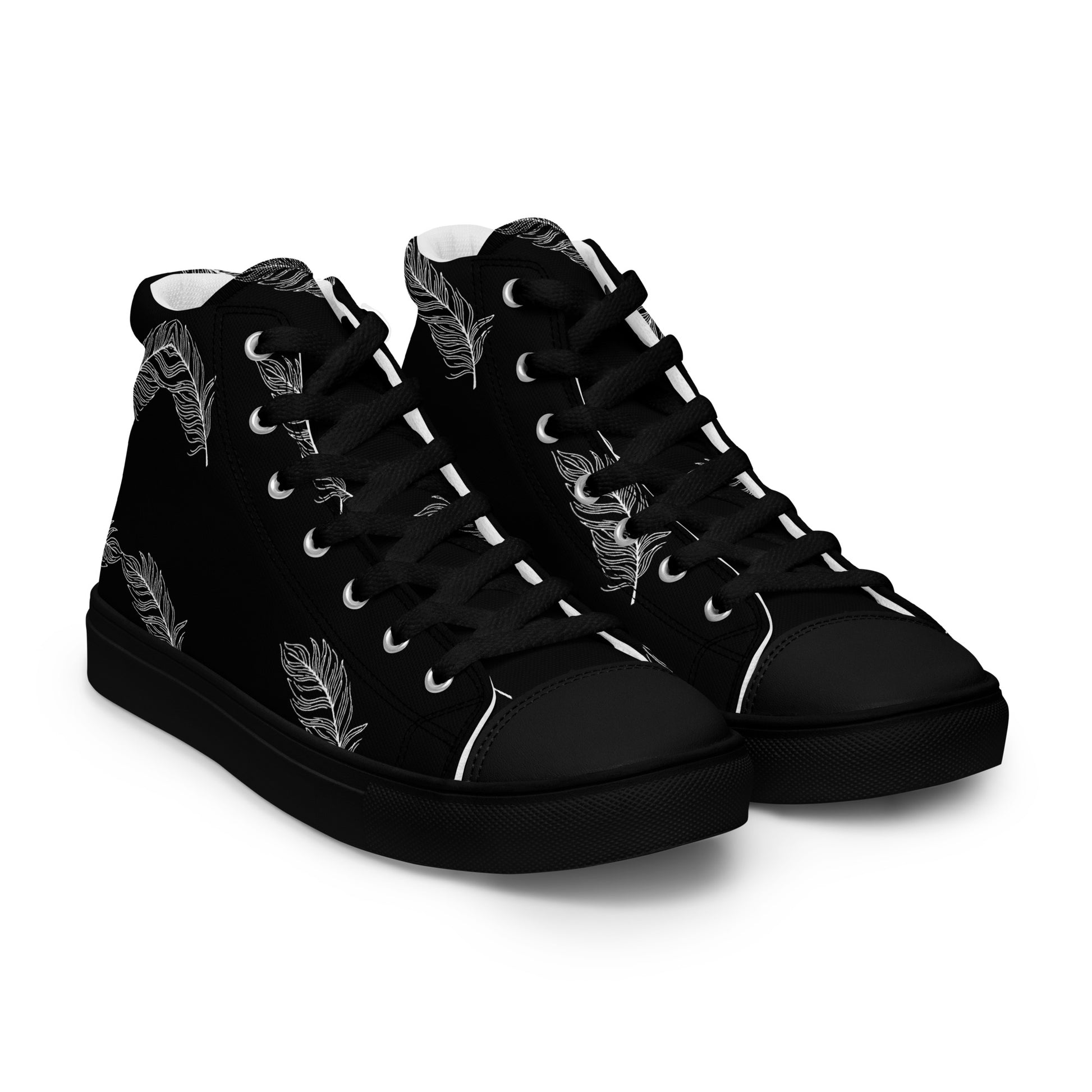 Ethereal Plumes Women's High Top Canvas Shoes - FLAKOUT