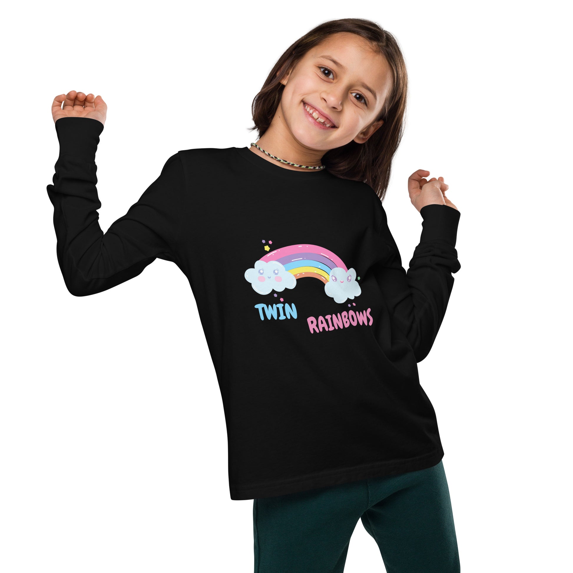 Twin Rainbows Girl's Long Sleeve Tee - FLAKOUT