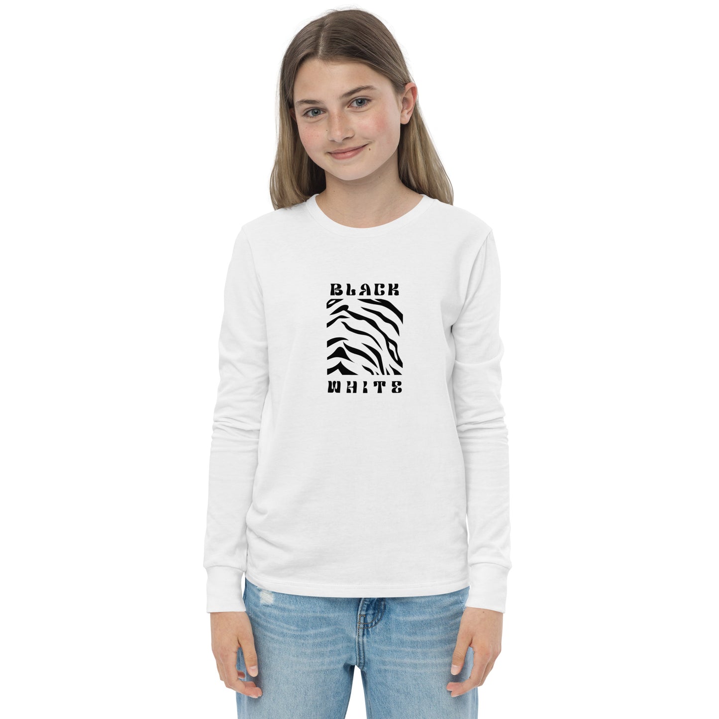 Opulent Onyx Tiger Kid's Long Sleeve Shirt - FLAKOUT