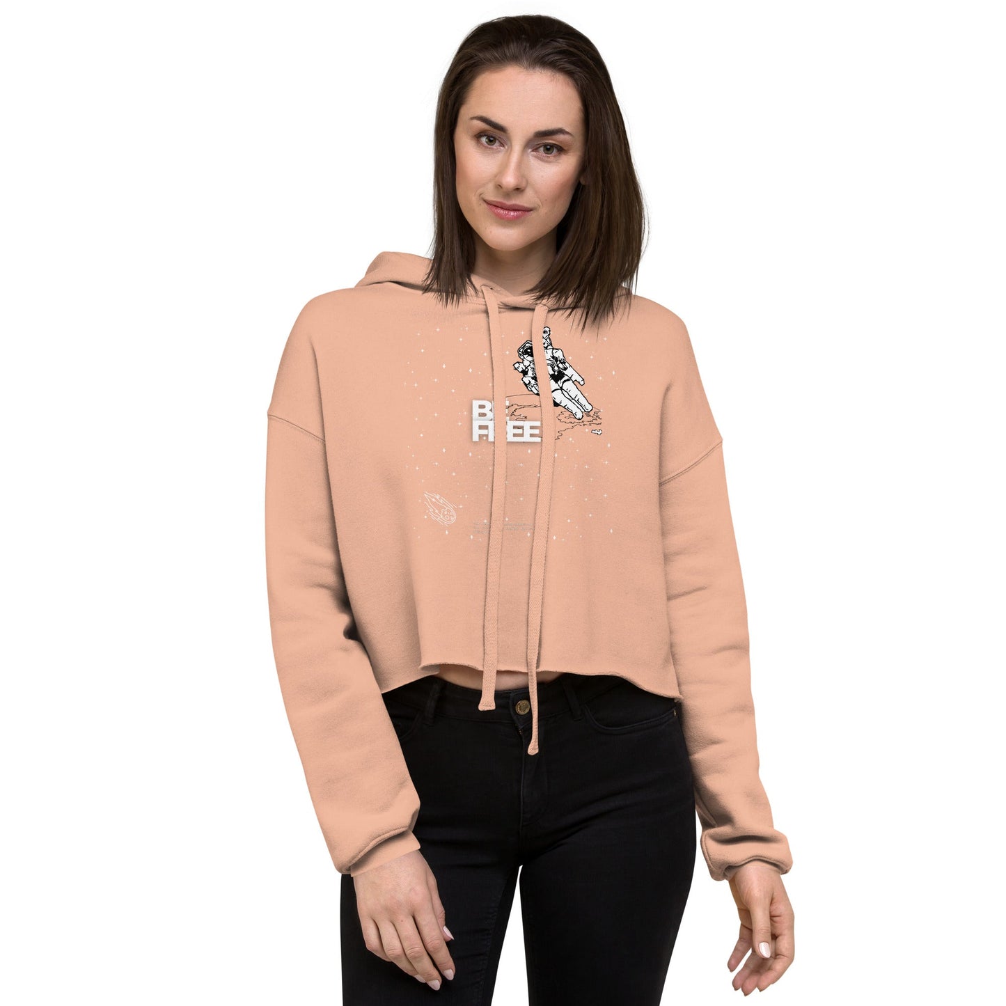 Be Free On Outer Orbit Women's Crop Hoodie - FLAKOUT